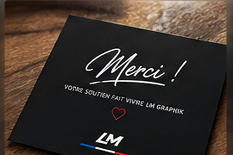 Carte de remerciement LM Graphik.